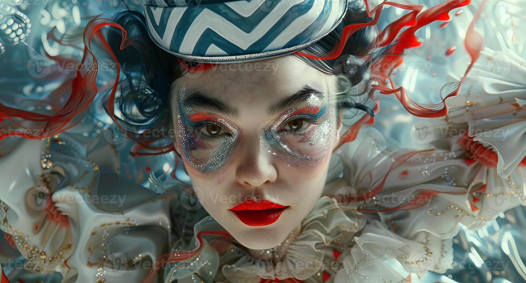 Vibrant and Captivating Portrait of a Glamorous Individual photo
