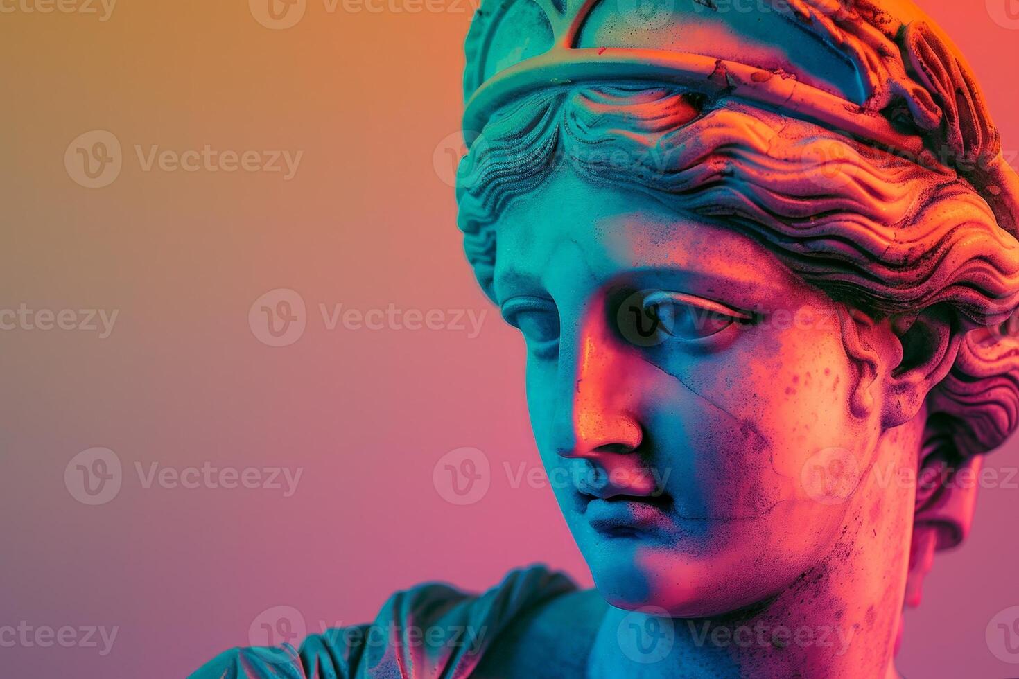 Colorful artistic statue portrait photo