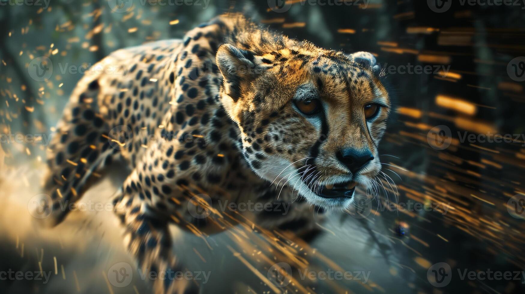 Powerful leopard in the wild photo