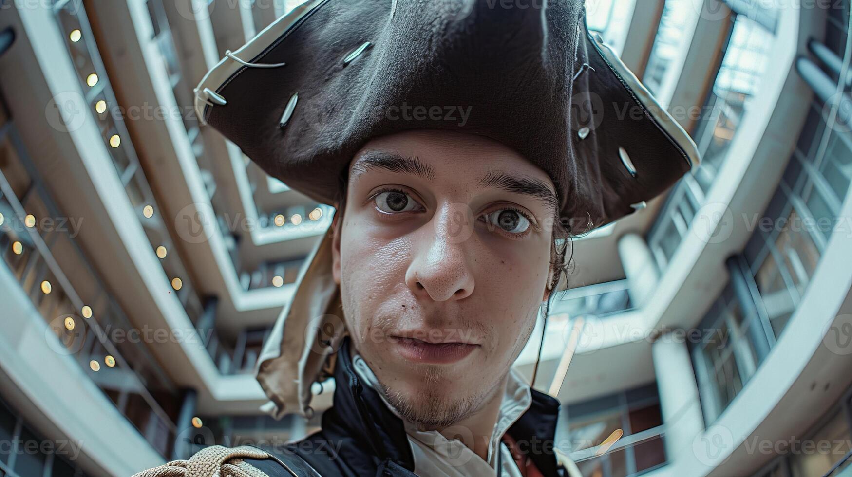 close up portrait of a man in a pirate costume photo