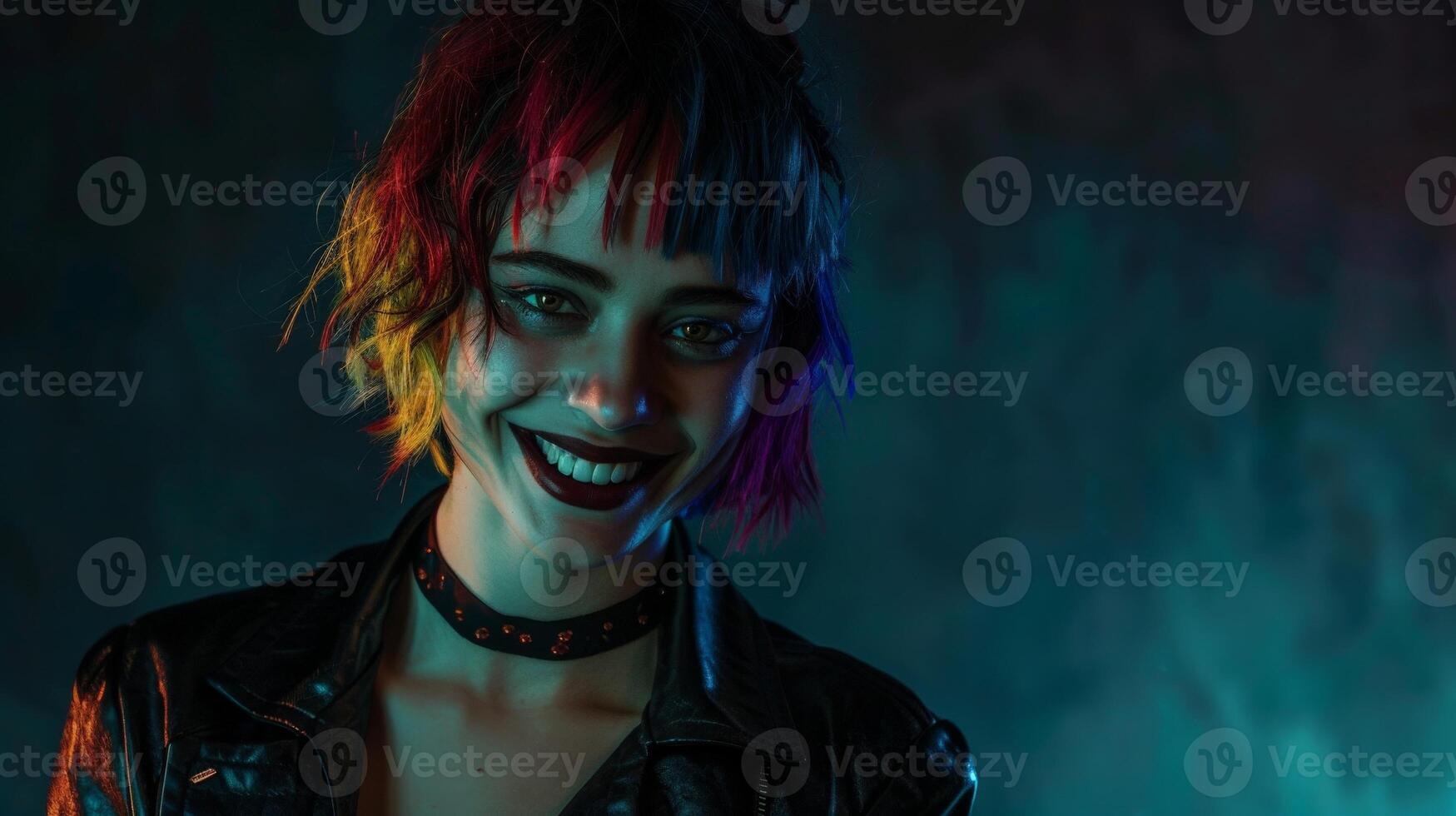 Vibrant punk rock portrait photo