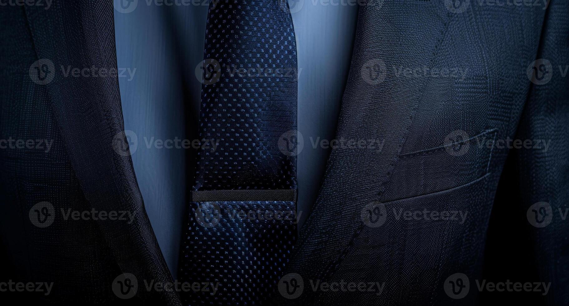 Close up of a dark suit and tie photo