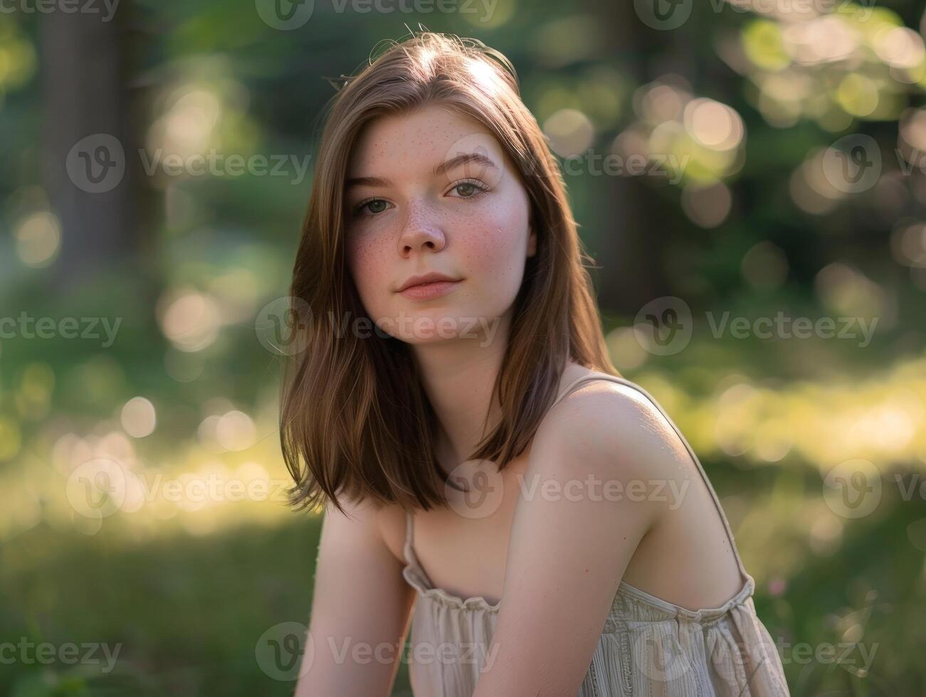 portrait of a young woman in nature photo