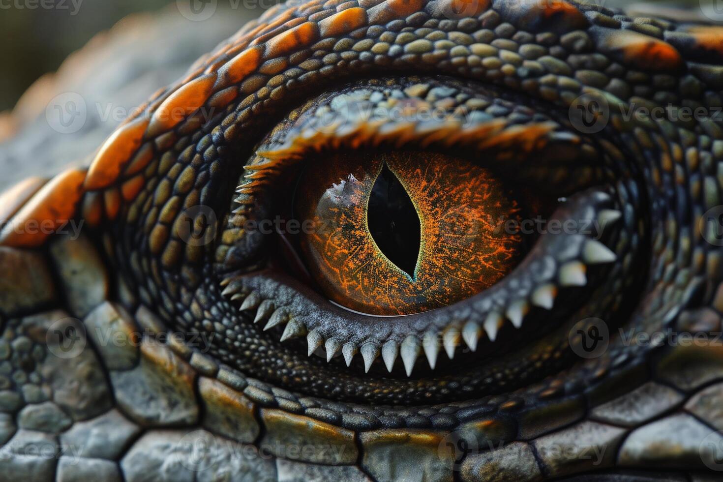 close up of a reptiles eye photo
