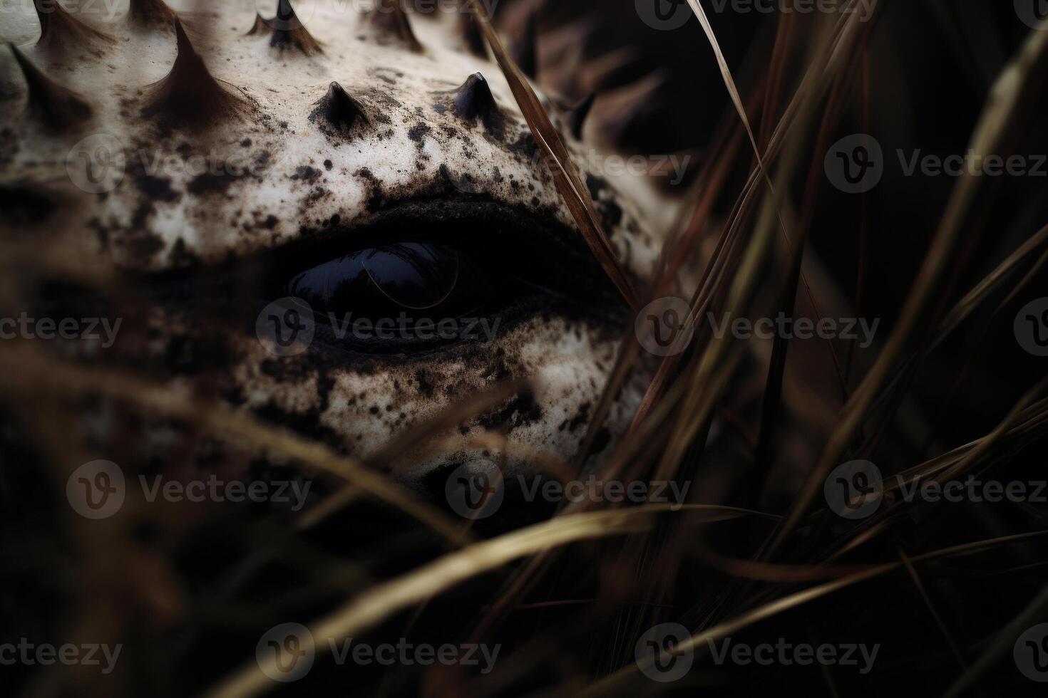 Mysterious reptile eye in the dark photo
