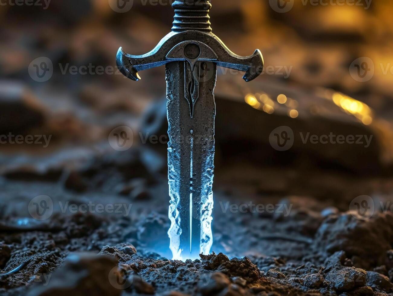 Mystical sword in the stone photo