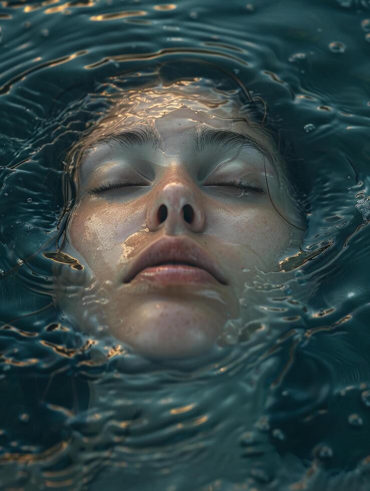 Serene underwater portrait photo