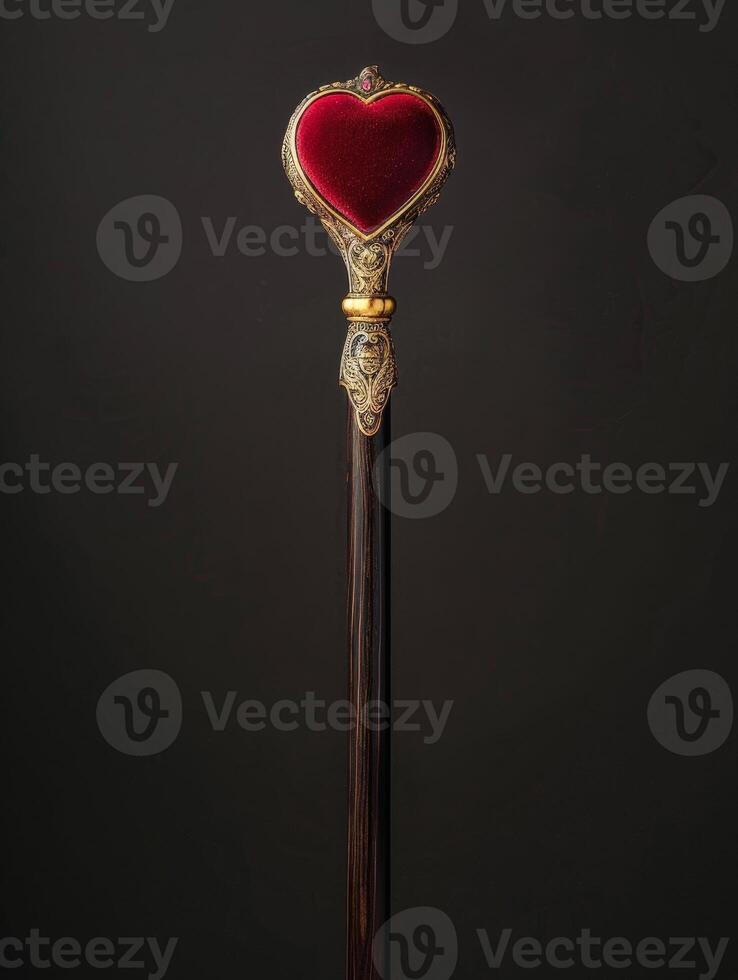 Ornate heart shaped mirror on a dark background photo