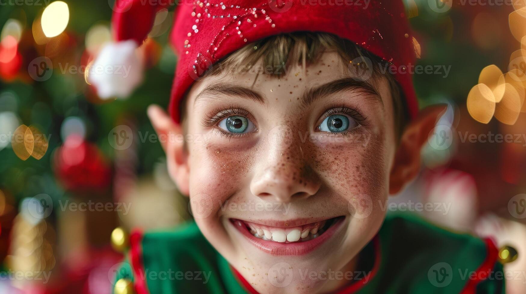 Cheerful child in festive attire photo