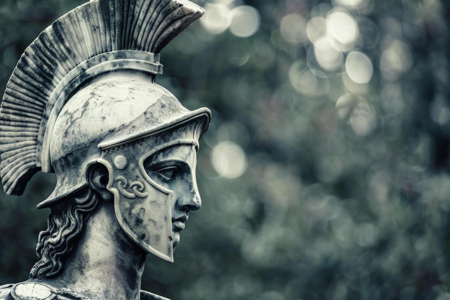 ancient greek warrior statue photo