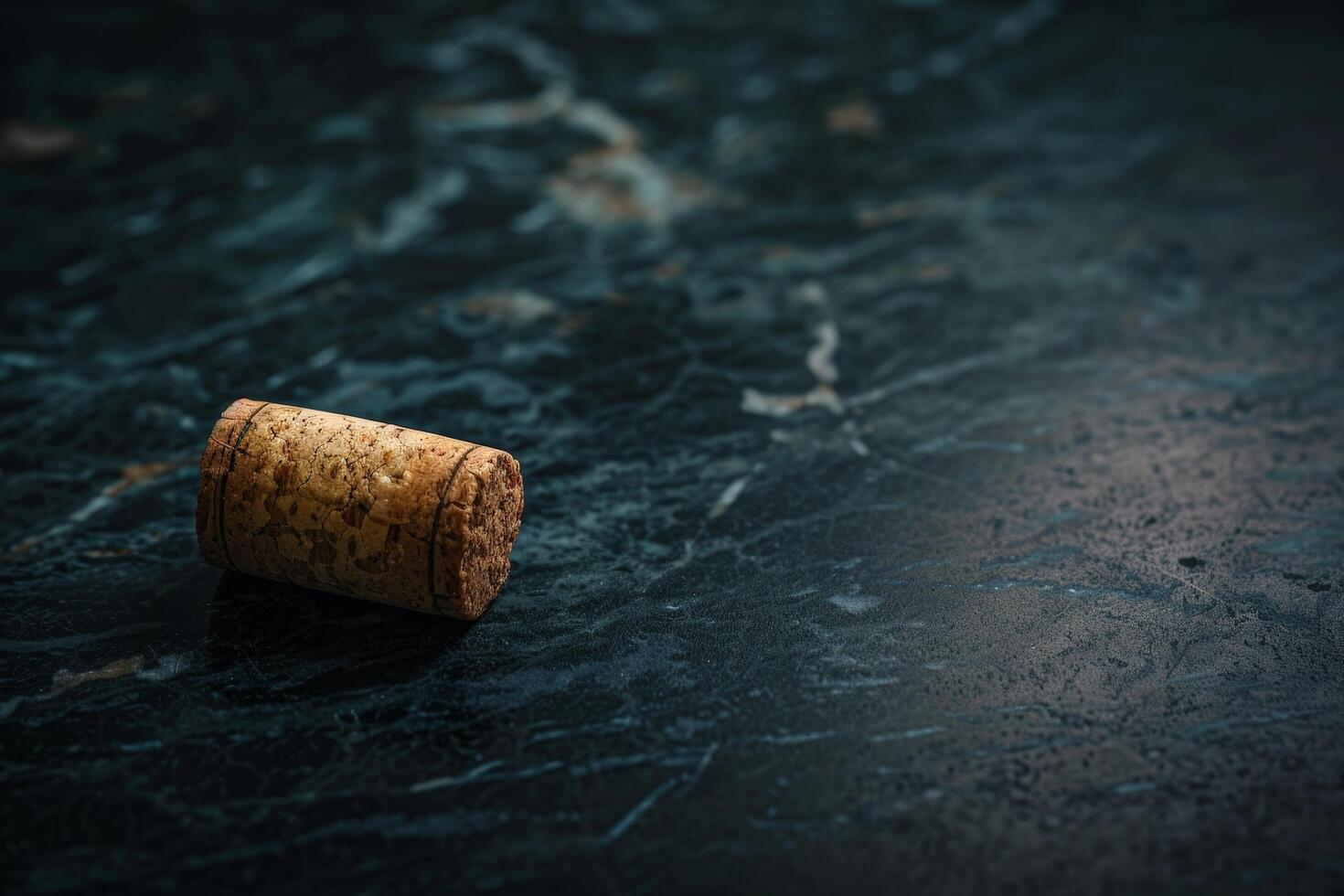 Close up of a wine cork on a dark background photo