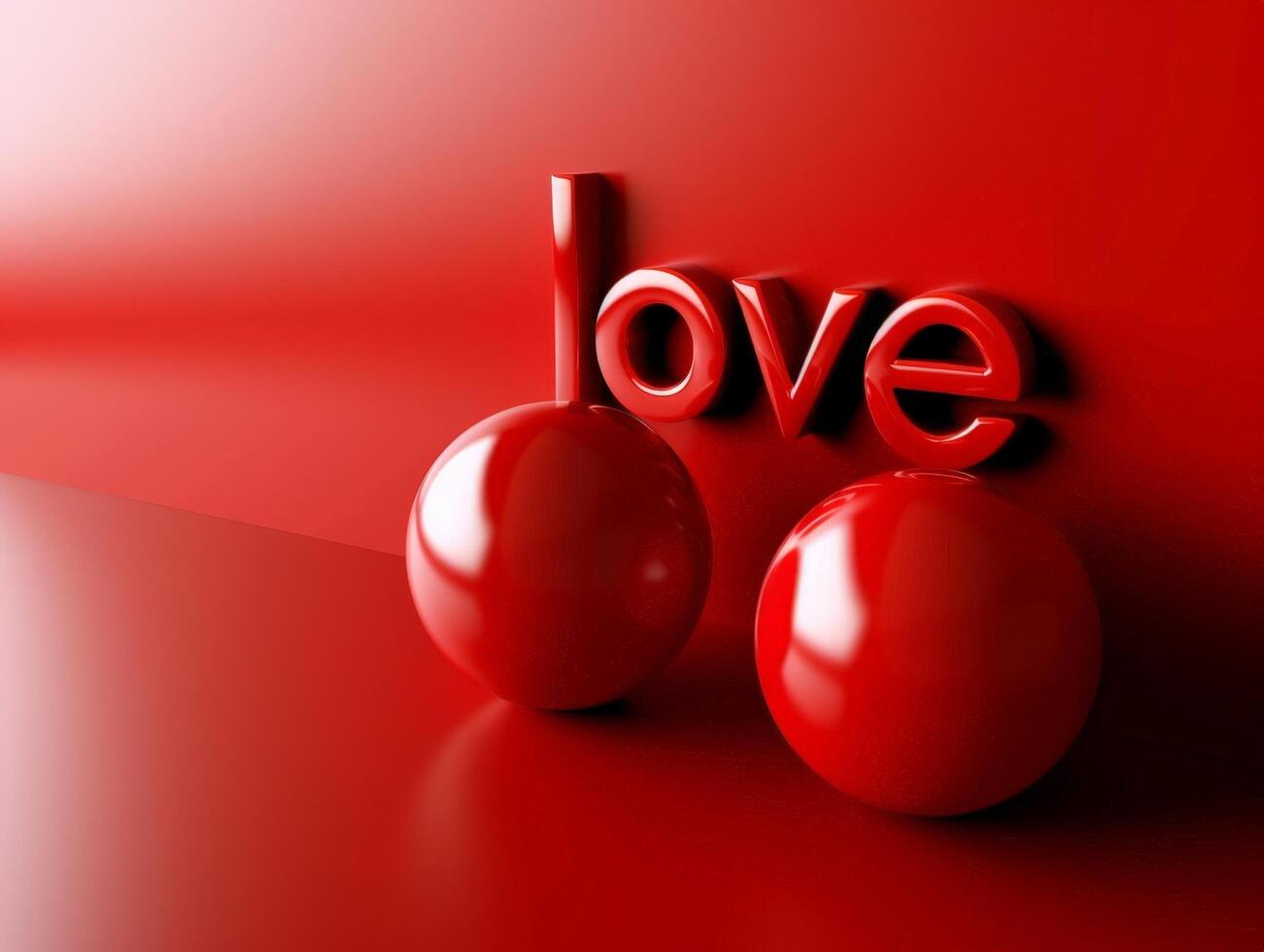 love symbol with red apples photo