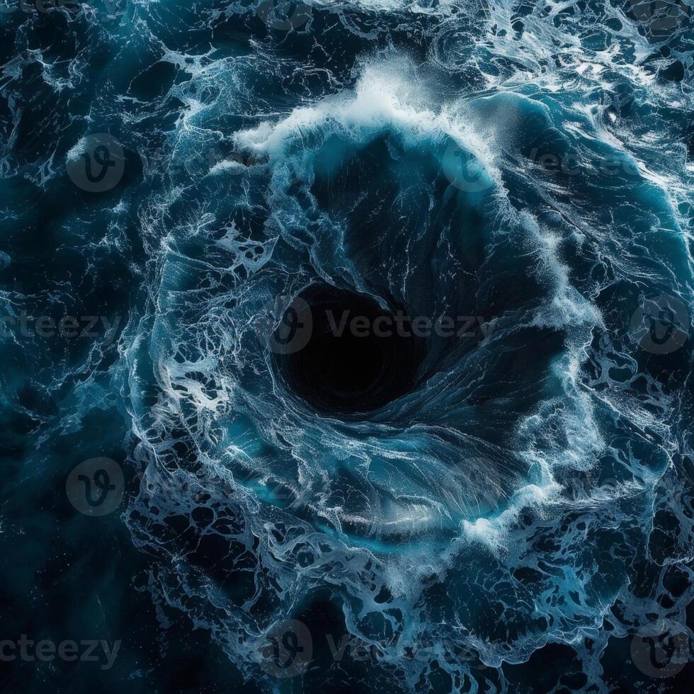 Swirling ocean waves and vortex photo