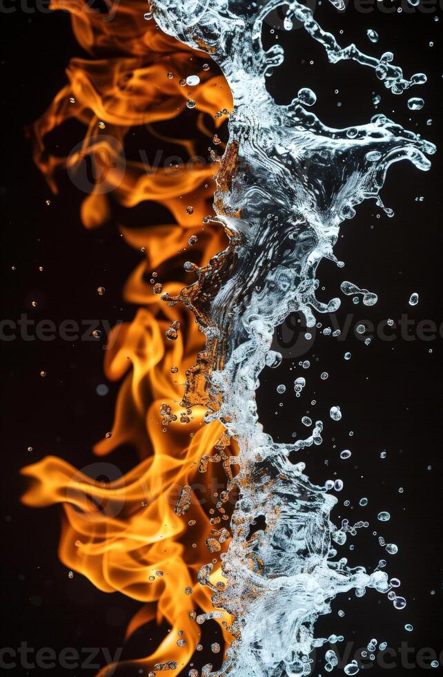 Fiery water splash photo