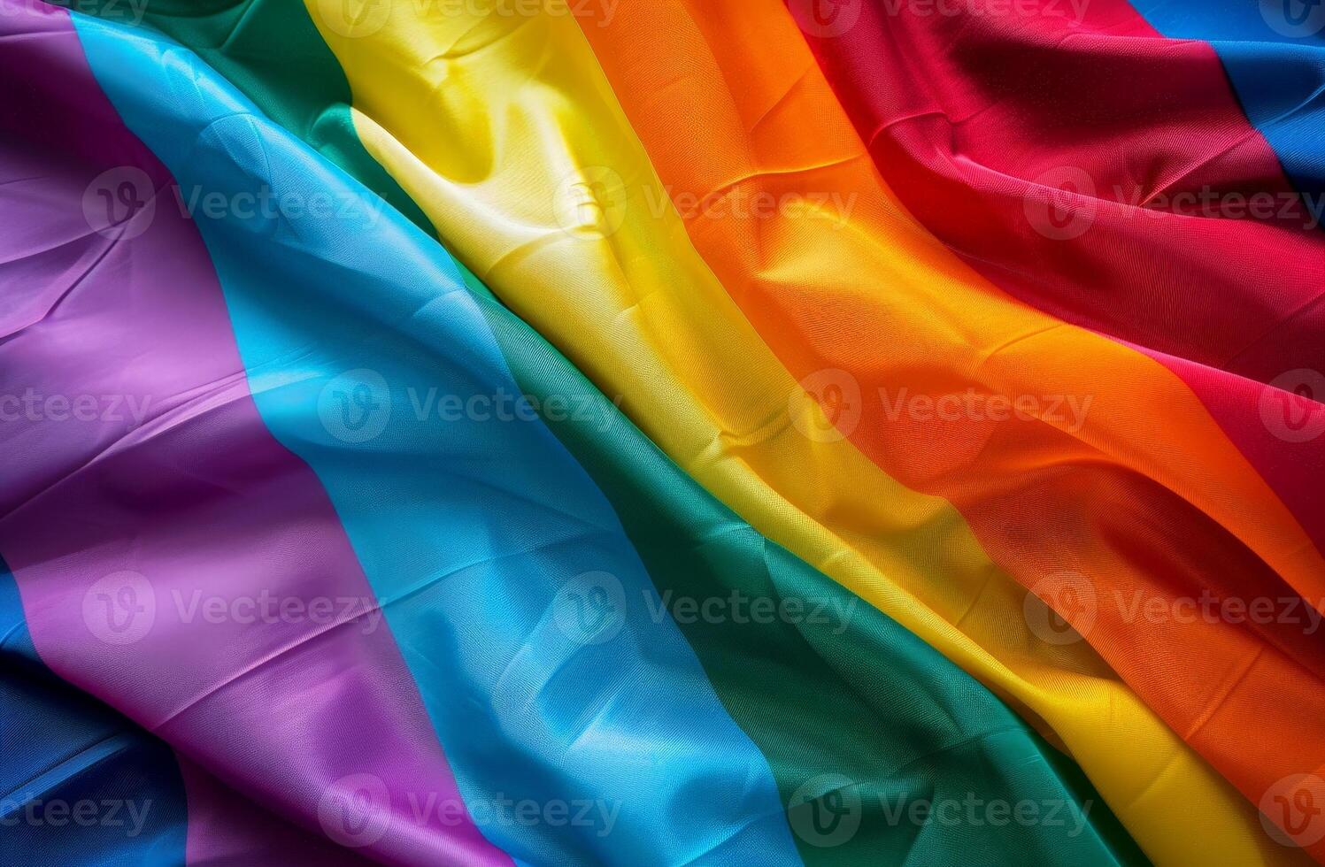 Vibrant rainbow colored fabric photo