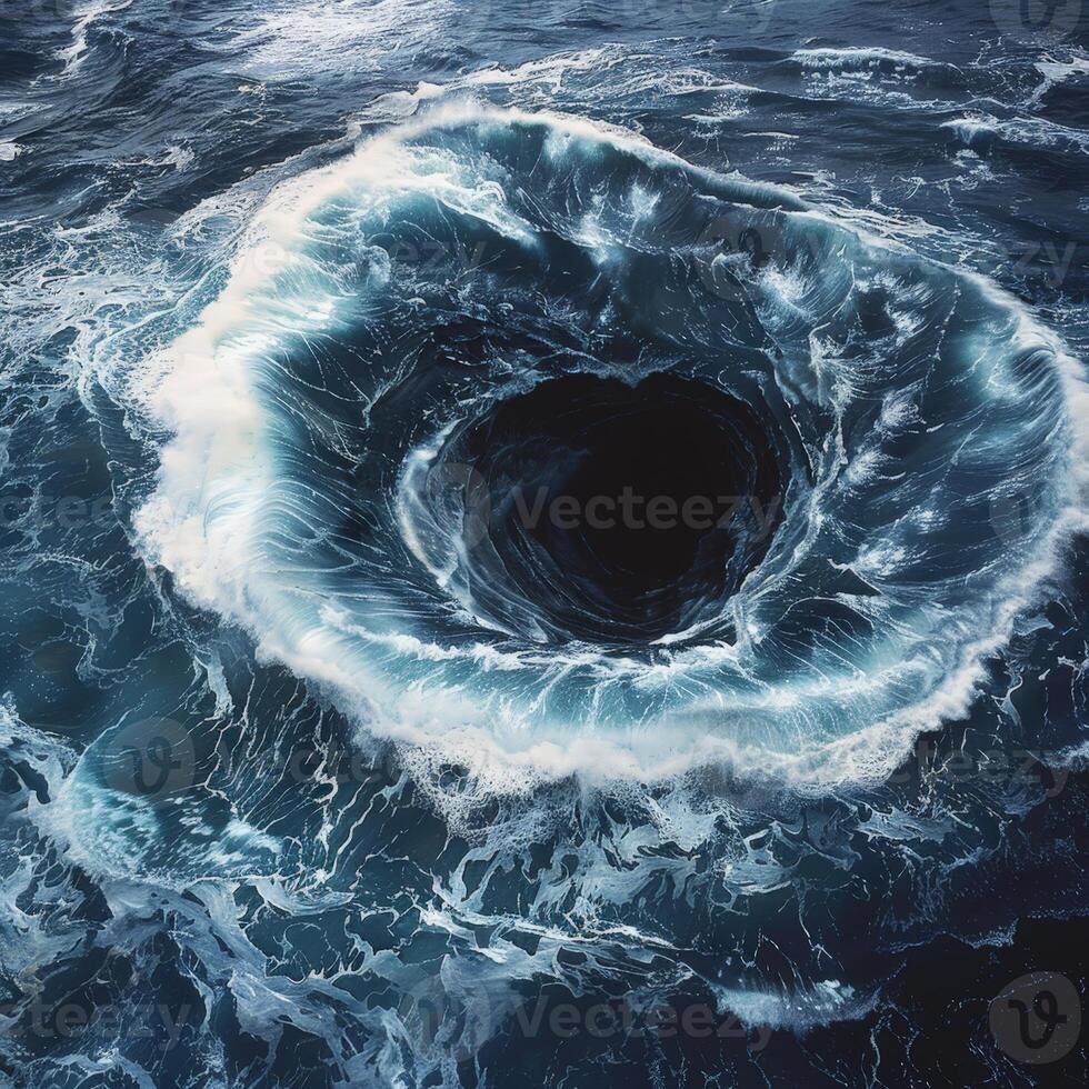 Powerful ocean whirlpool photo