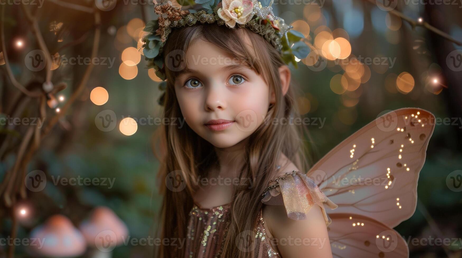 Enchanting fairy girl in a magical forest photo