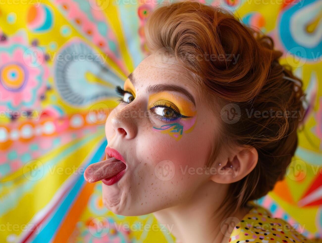 colorful face art portrait photo