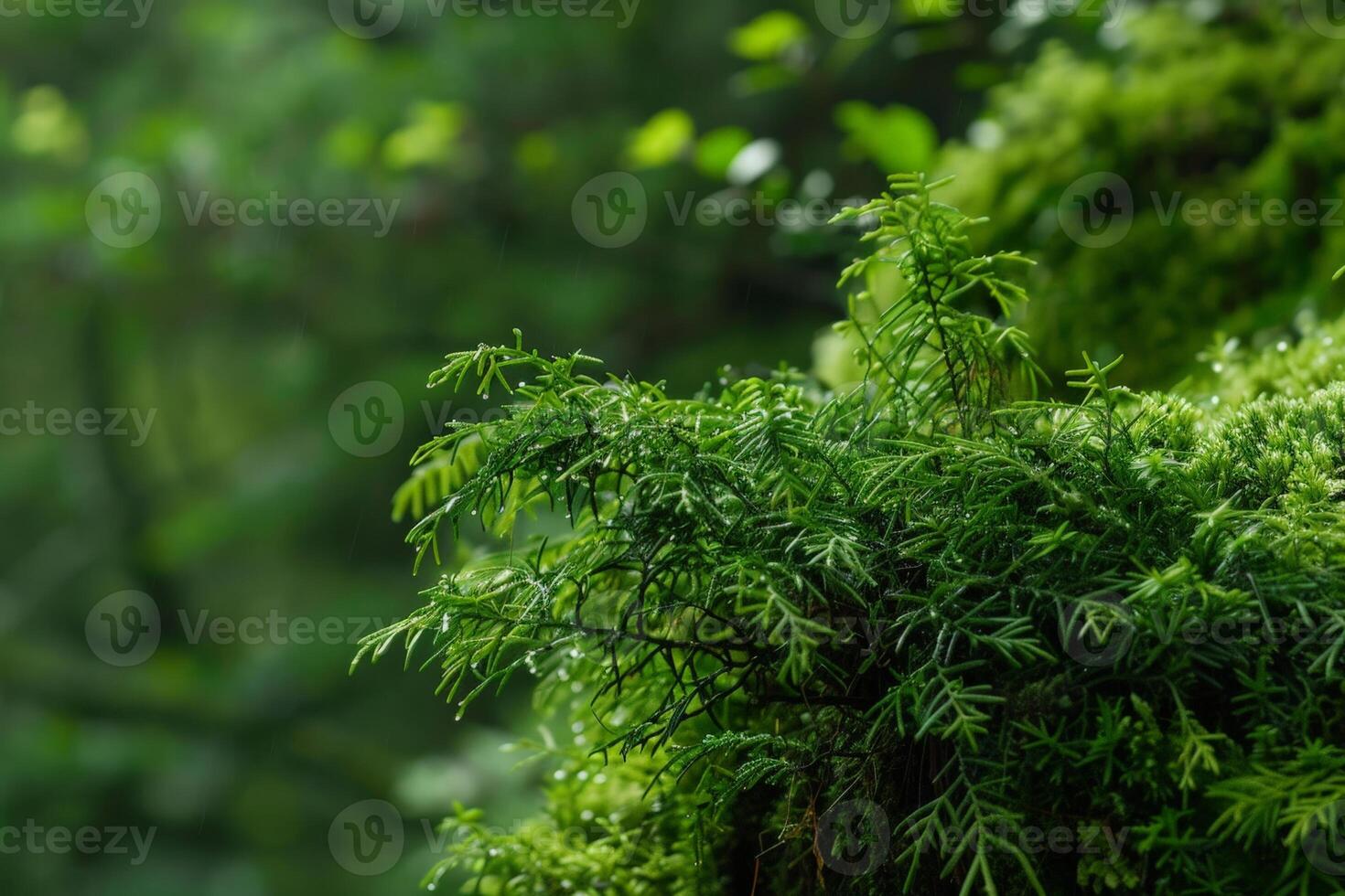 Close up of lush green foliage in a forest photo