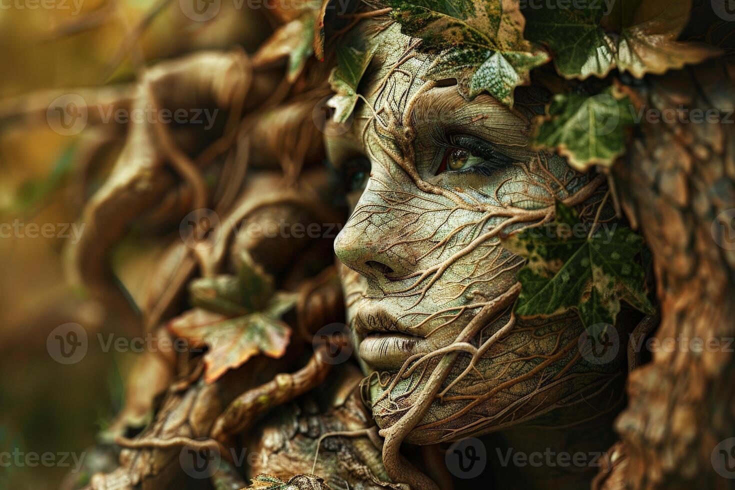 Mysterious face in the forest photo
