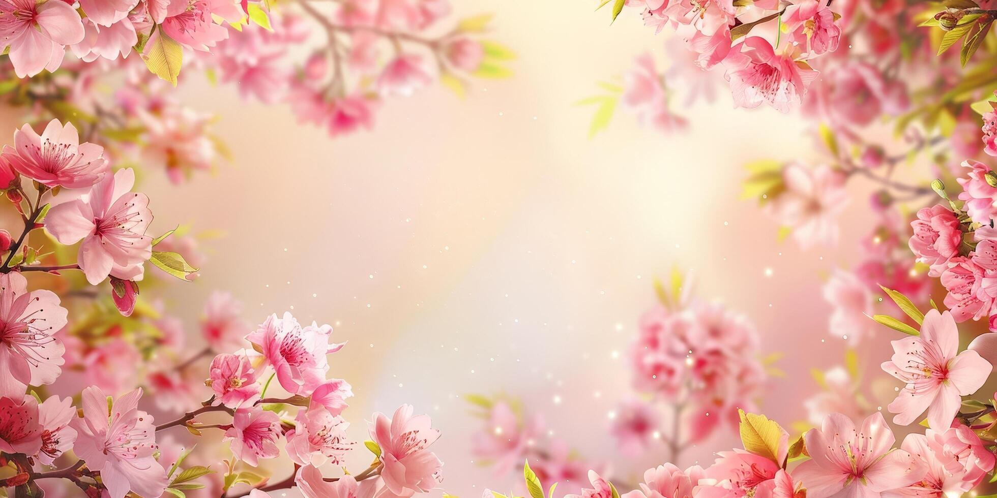 beautiful spring blooming cherry blossom flowers photo