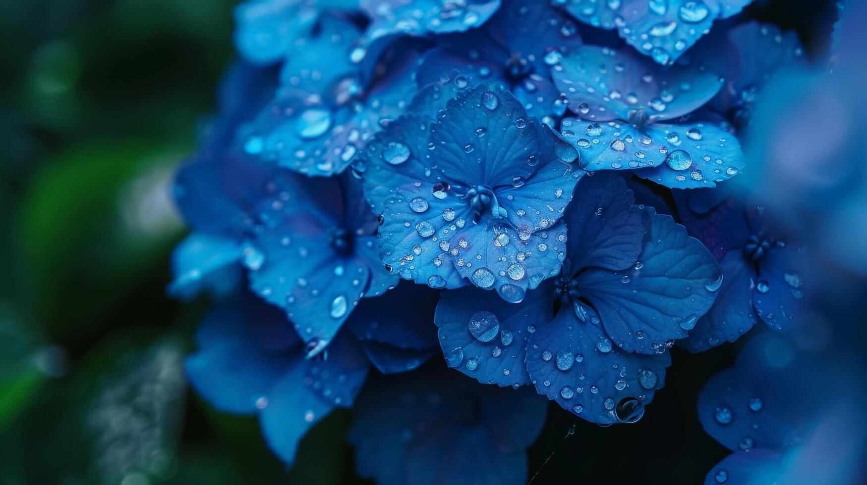 Vibrant blue flower petals with water droplets photo