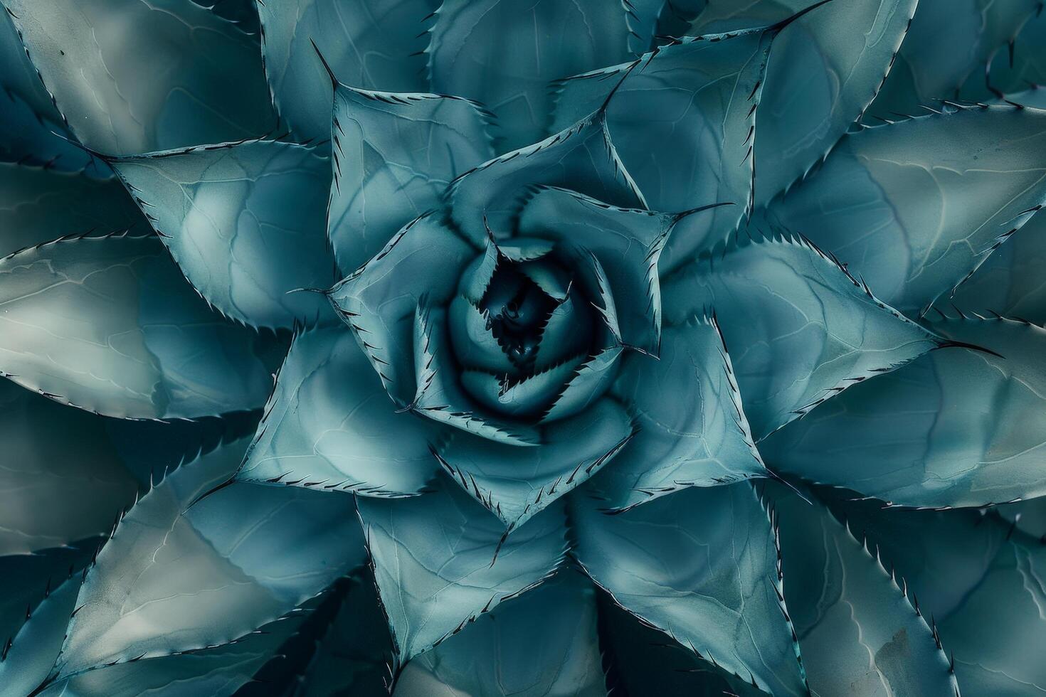 Closeup of a vibrant blue agave plant photo