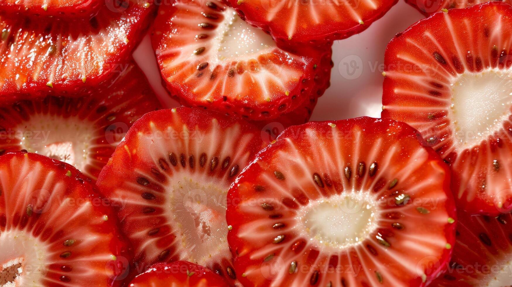 Juicy red strawberry slices photo