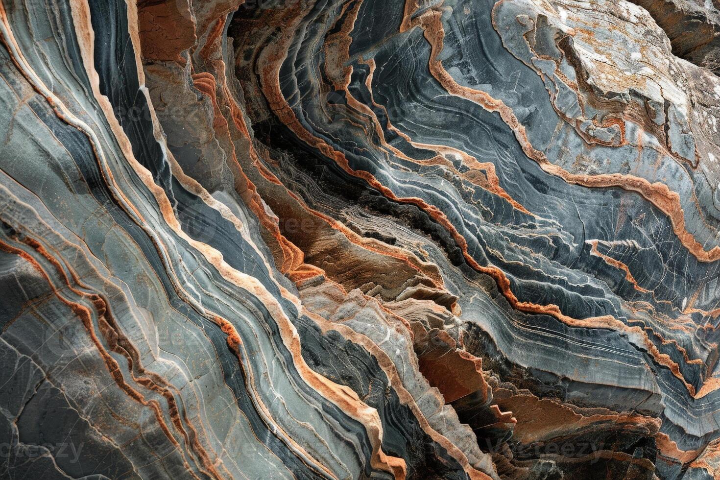 Stunning natural rock formation with intricate patterns and colors photo