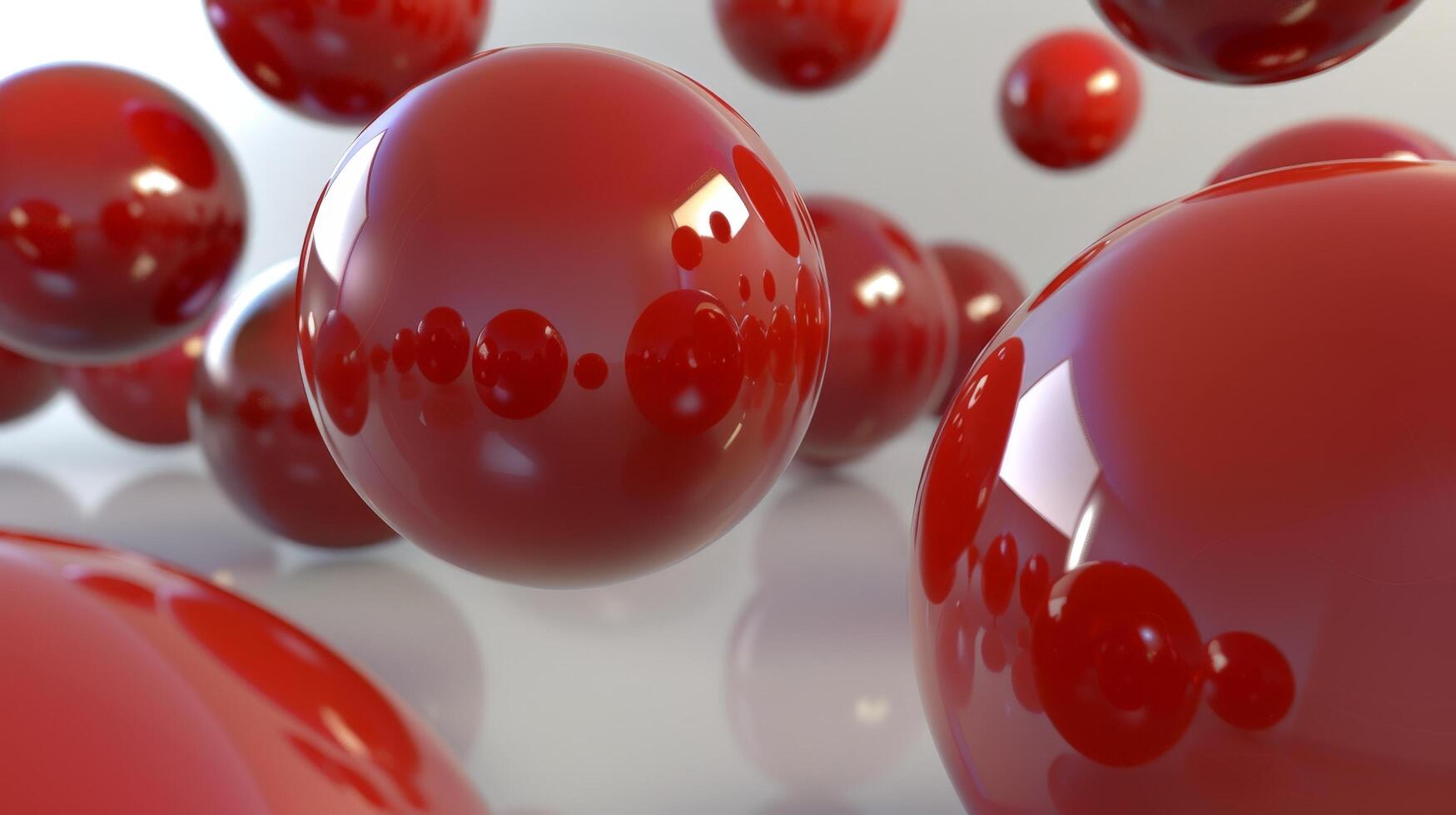 Glossy red glass spheres photo