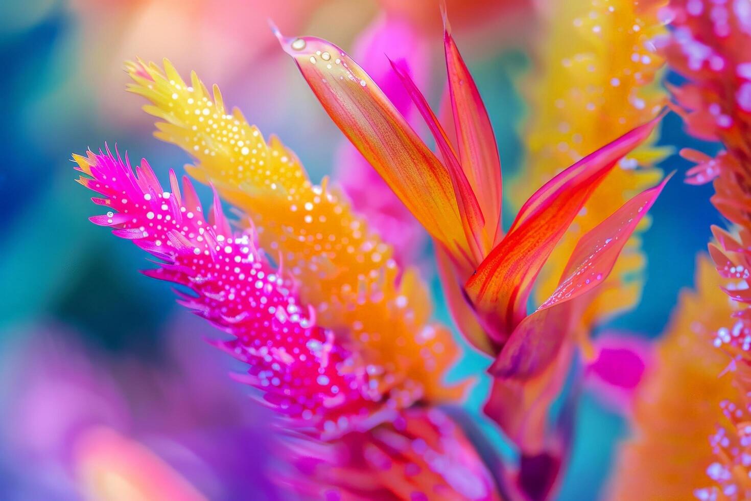 Vibrant tropical flower blooming photo