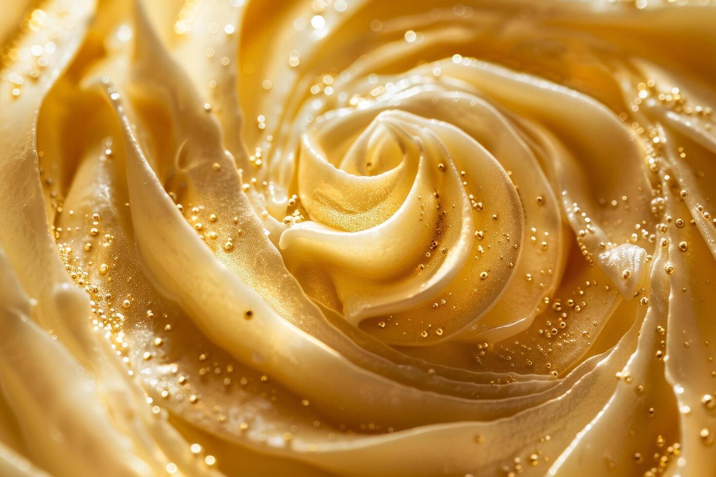 Closeup of a beautiful golden rose with water droplets photo