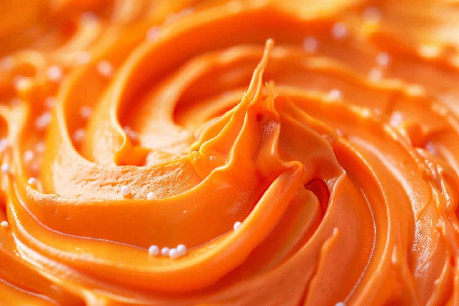 Closeup of vibrant orange rose petals photo