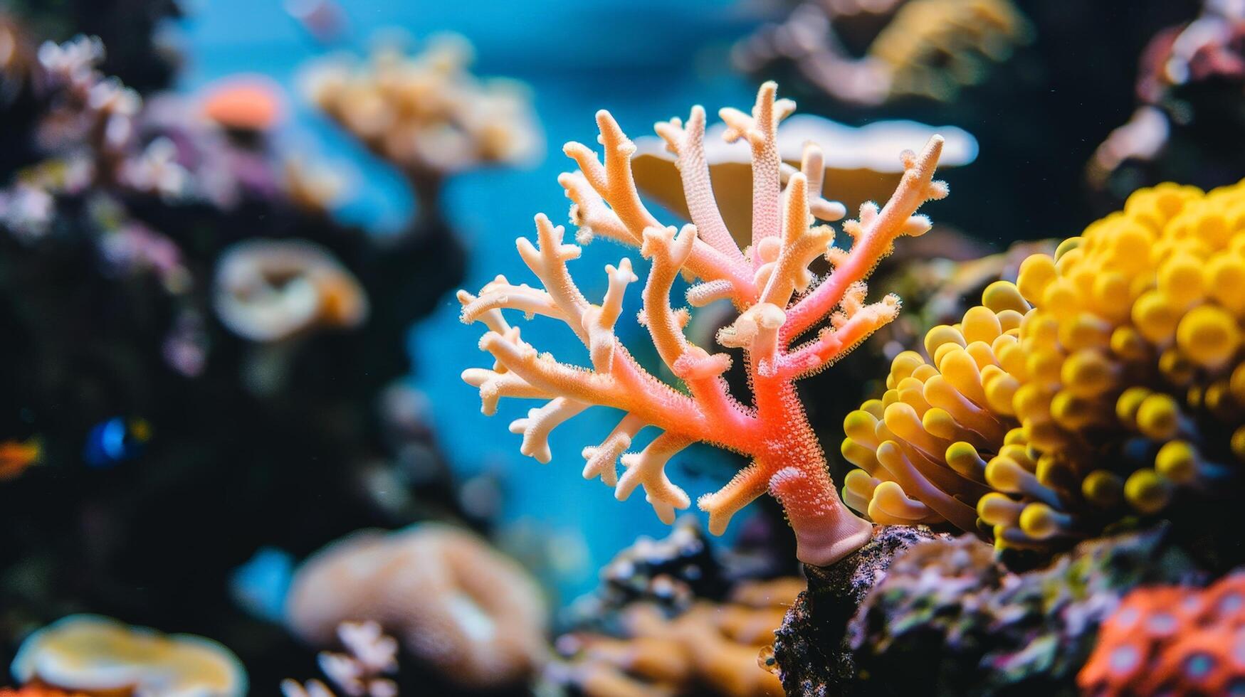 Vibrant coral reef underwater scene photo
