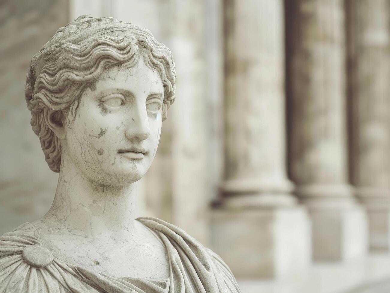 ancient marble statue of a woman in a classical style photo
