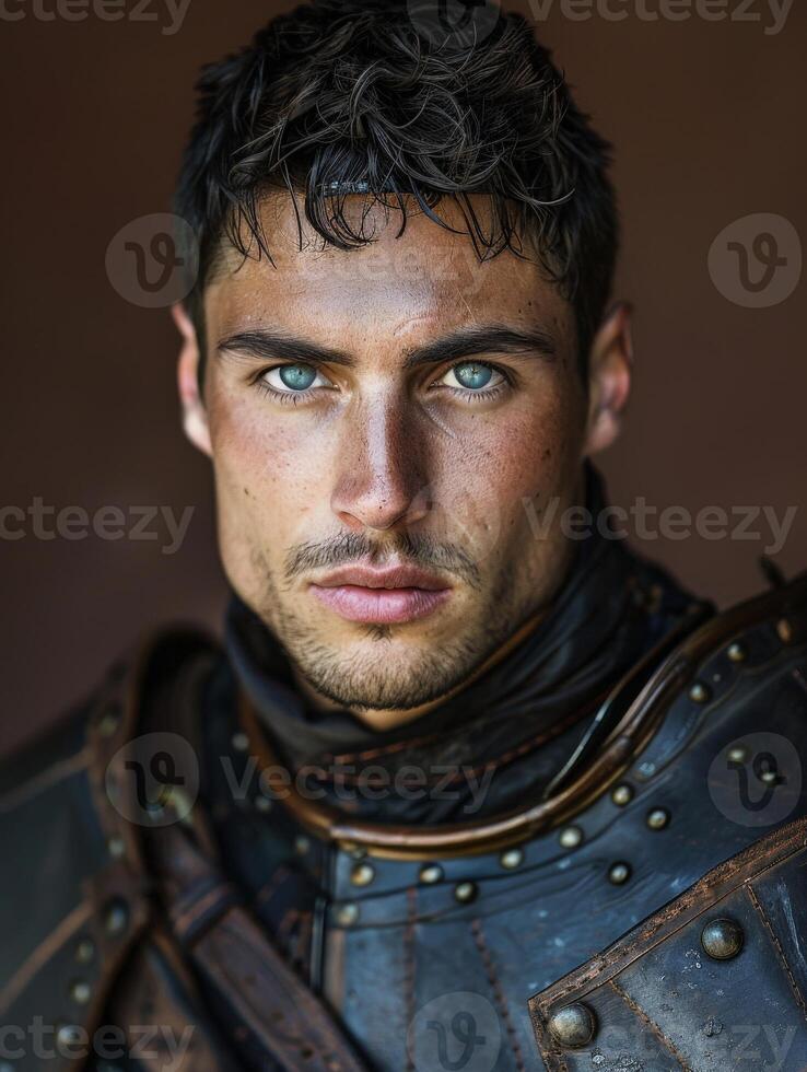 Intense male portrait with piercing eyes photo