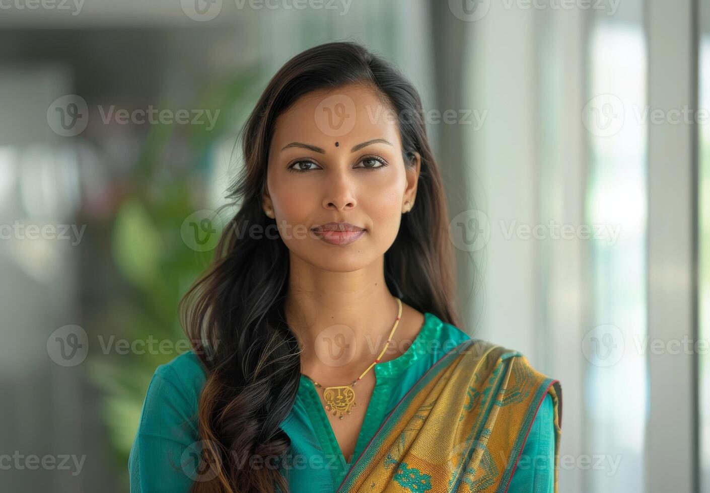 beautiful woman in traditional indian dress photo