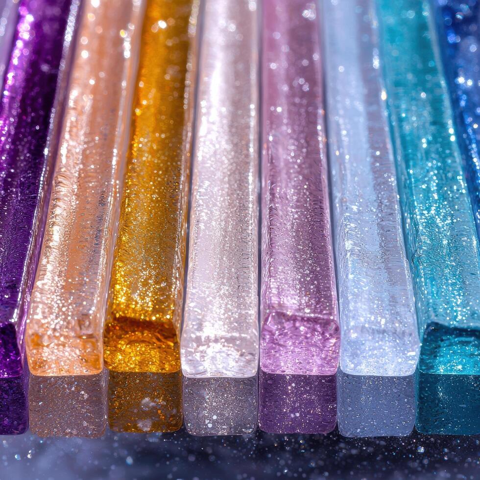 Colorful glitter tubes photo
