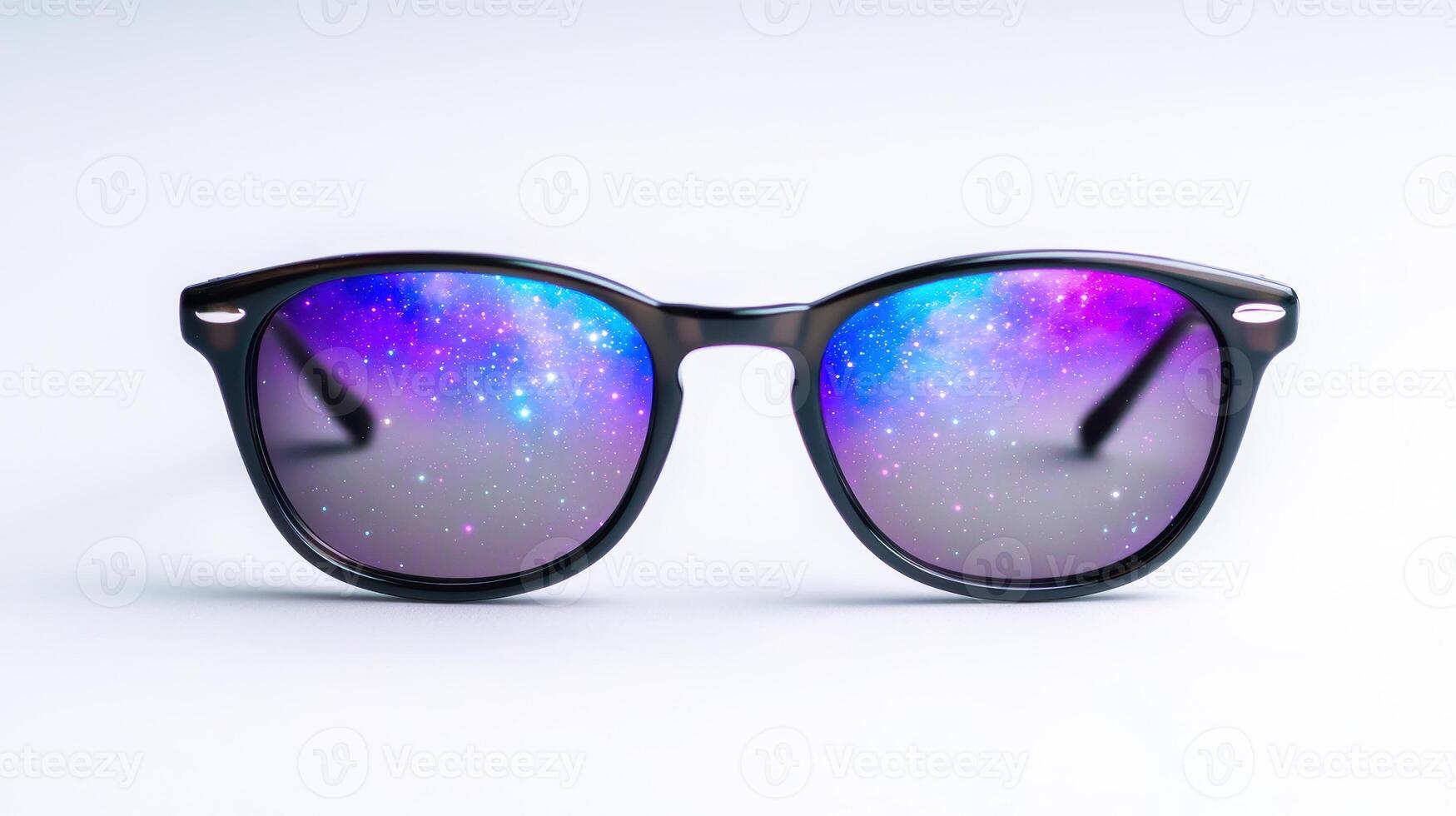Cosmic sunglasses with galaxy reflection photo