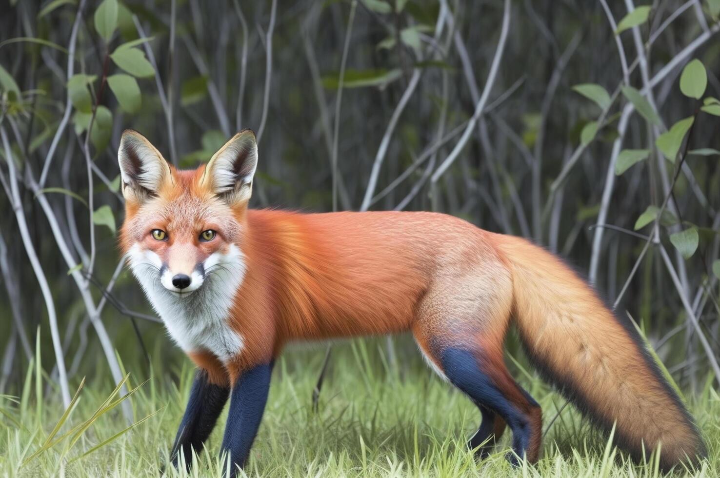 A red fox in its natural habitat photo