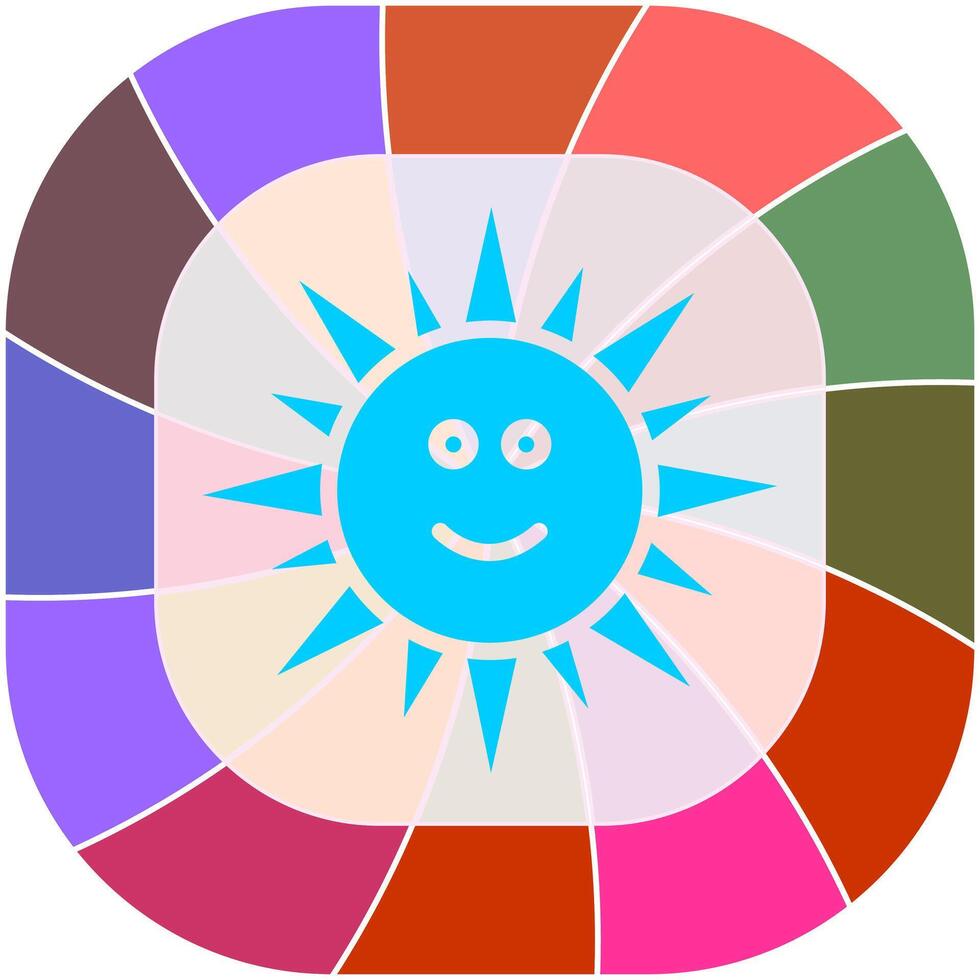 Sun with Face Icon Design vector