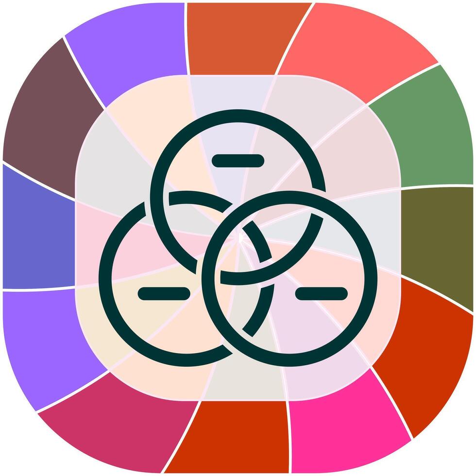 Venn Diagram Icon Design vector