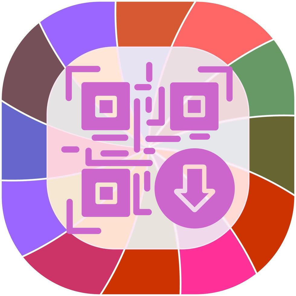 QR Code Download Icon Design vector
