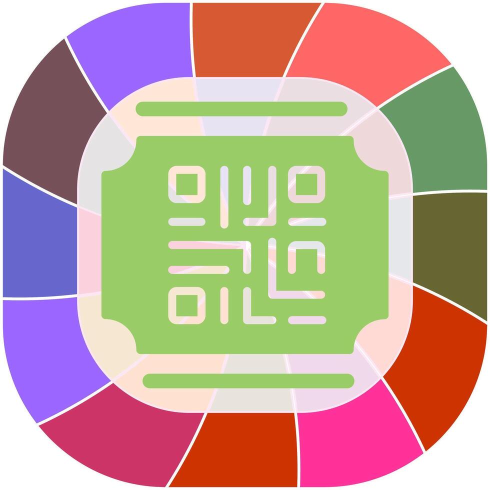 QR Code Ticket Icon Design vector