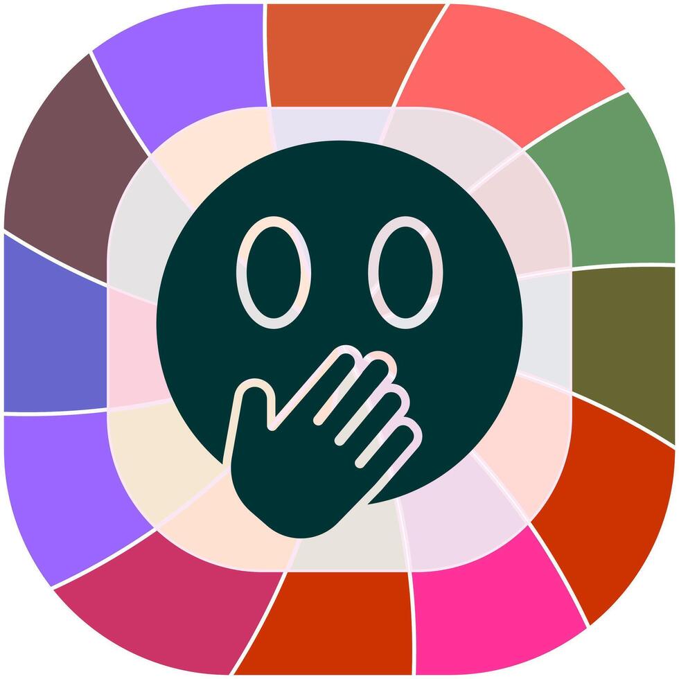 Face with Hand Over Mouth Icon Design vector