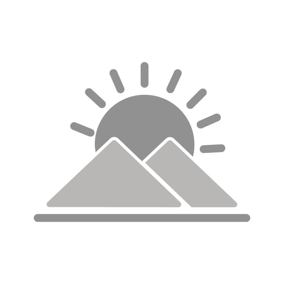 Sunrise Over Mountains Icon Design vector