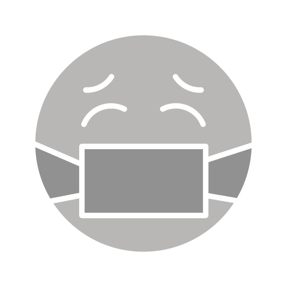 Face with Medical Mask Icon Design vector