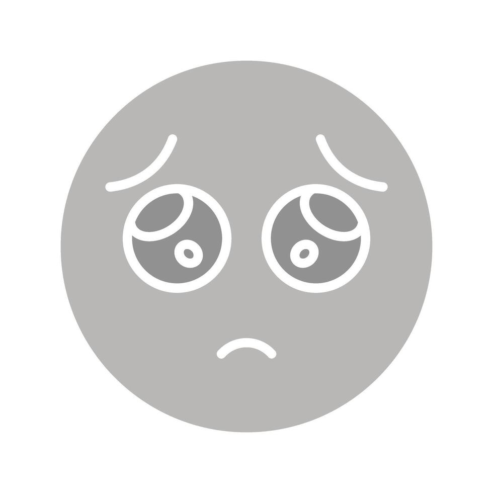 Pleading Face Icon Design vector