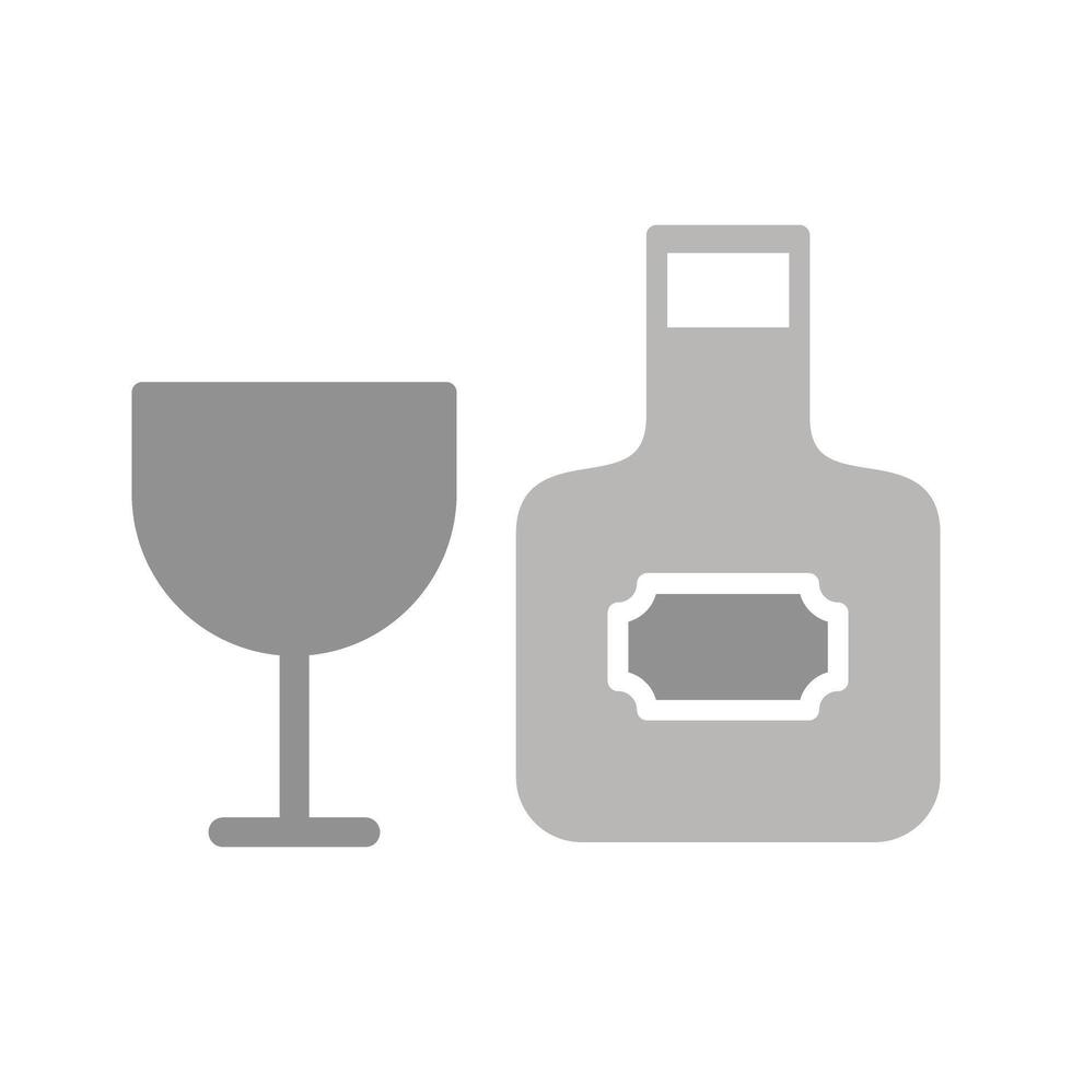 Wine Bottle and Glass Icon Design vector