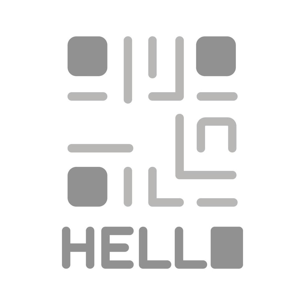 QR Code Text Icon Design vector